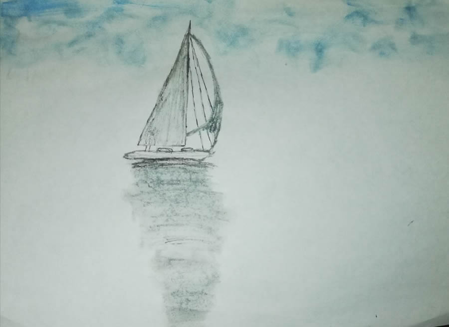 Year 6 artwork linked to Kensuke's Kingdom 2